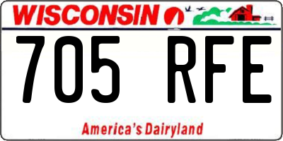 WI license plate 705RFE