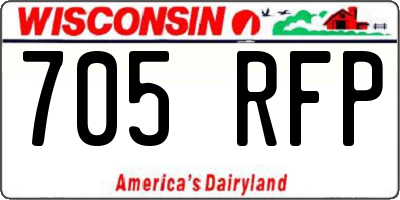 WI license plate 705RFP