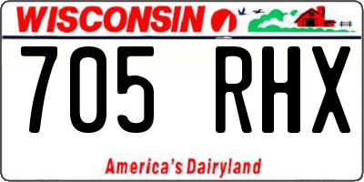WI license plate 705RHX