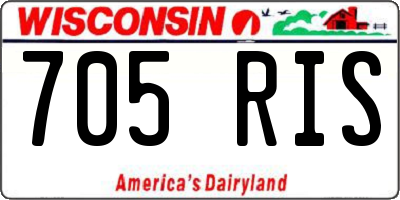 WI license plate 705RIS