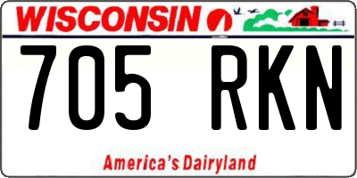 WI license plate 705RKN