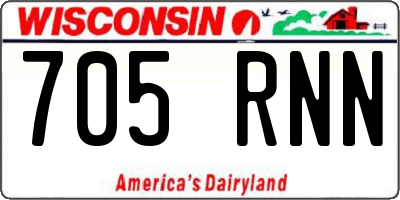 WI license plate 705RNN