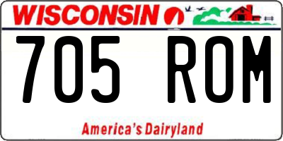 WI license plate 705ROM
