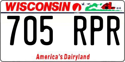 WI license plate 705RPR