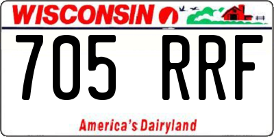 WI license plate 705RRF