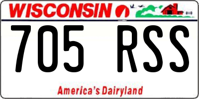 WI license plate 705RSS