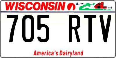 WI license plate 705RTV