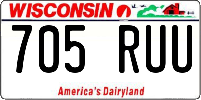 WI license plate 705RUU