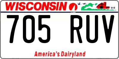 WI license plate 705RUV