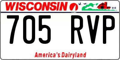 WI license plate 705RVP