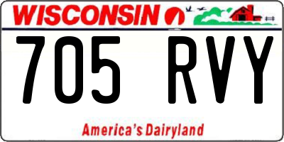 WI license plate 705RVY