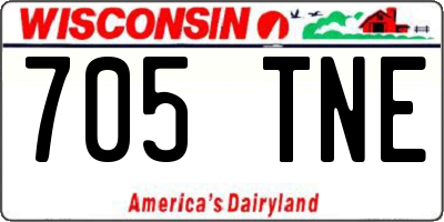 WI license plate 705TNE