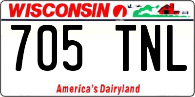 WI license plate 705TNL