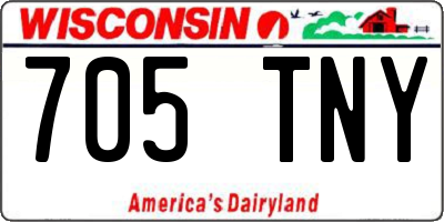 WI license plate 705TNY