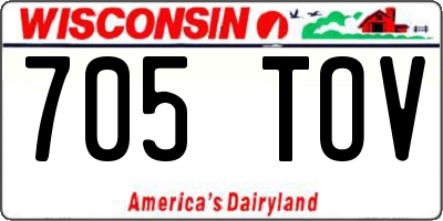 WI license plate 705TOV