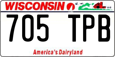 WI license plate 705TPB