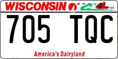 WI license plate 705TQC