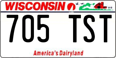 WI license plate 705TST