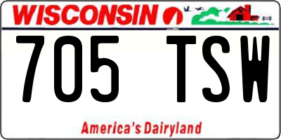 WI license plate 705TSW