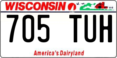 WI license plate 705TUH