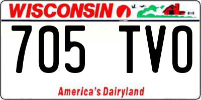 WI license plate 705TVO
