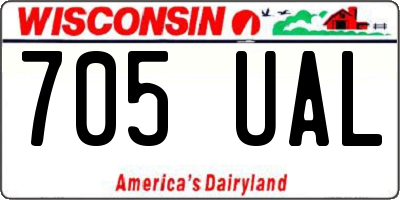 WI license plate 705UAL