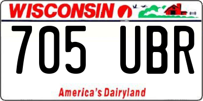 WI license plate 705UBR