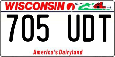 WI license plate 705UDT