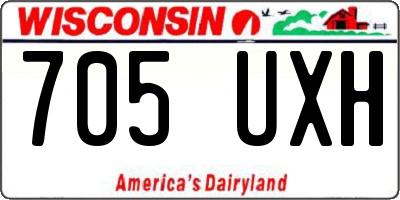 WI license plate 705UXH