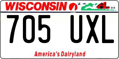 WI license plate 705UXL