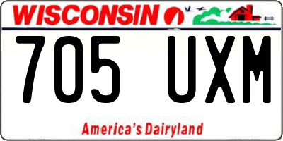 WI license plate 705UXM