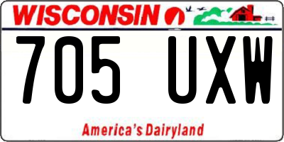 WI license plate 705UXW