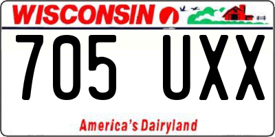 WI license plate 705UXX