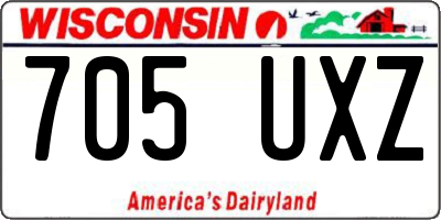 WI license plate 705UXZ