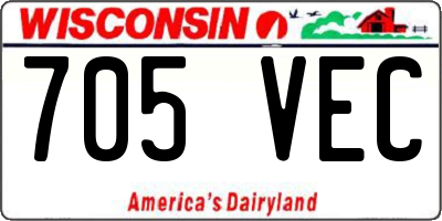 WI license plate 705VEC