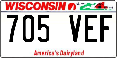 WI license plate 705VEF