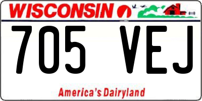 WI license plate 705VEJ
