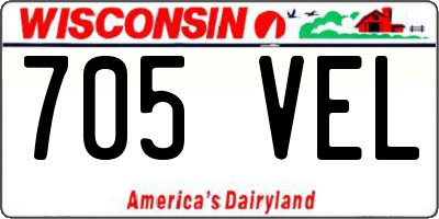 WI license plate 705VEL