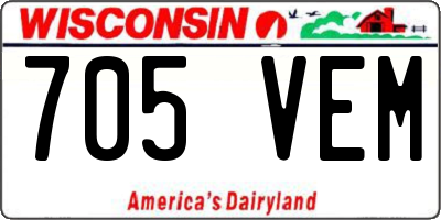 WI license plate 705VEM
