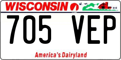 WI license plate 705VEP