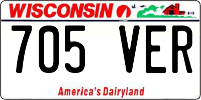 WI license plate 705VER