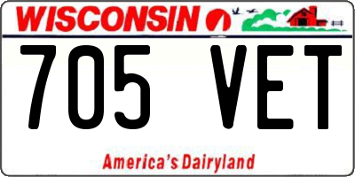 WI license plate 705VET