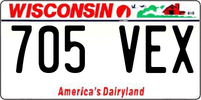WI license plate 705VEX