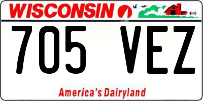 WI license plate 705VEZ