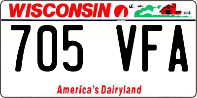WI license plate 705VFA