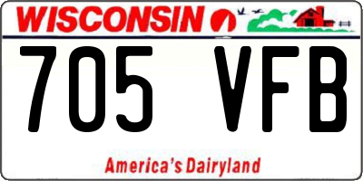 WI license plate 705VFB
