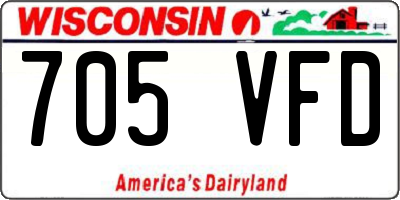WI license plate 705VFD