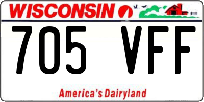 WI license plate 705VFF