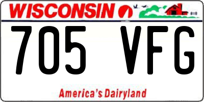 WI license plate 705VFG