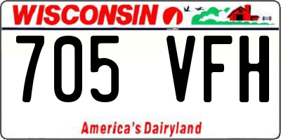 WI license plate 705VFH